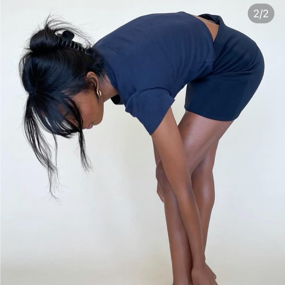 Orseund Iris Foldover Mini Skirt in Navy